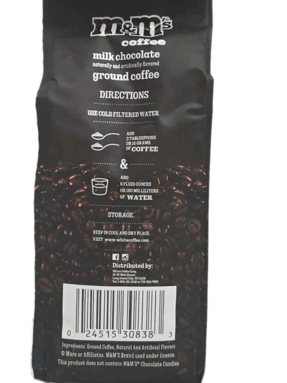 M&M's Milk Chocolate Flavored Ground Coffee 10 oz Each Bag 2-PACK